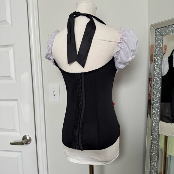 Whimsical vintage inspired dirndl corset top cottagecore oktoberfest S - Picture 5 of 7